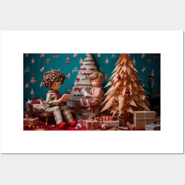 Christmas Home cartoon style Wall Art by LaartStudio